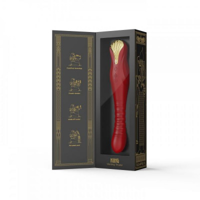 Вибромассажер с фрикциями и управлением со смартфона ZALO KING, Wine Red Вибромассажер с фрикциями и управлением со смартфона ZALO KING, Wine Red