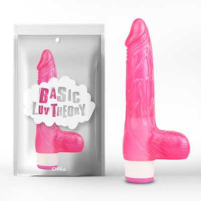 CH97136 Вибратор с яичками ребристый Pink Basic Luv Theory Chisa