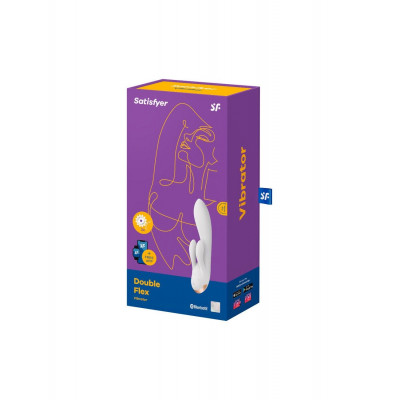 Смарт вібратор кролик із подвійним відростком Satisfyer Double Flex White