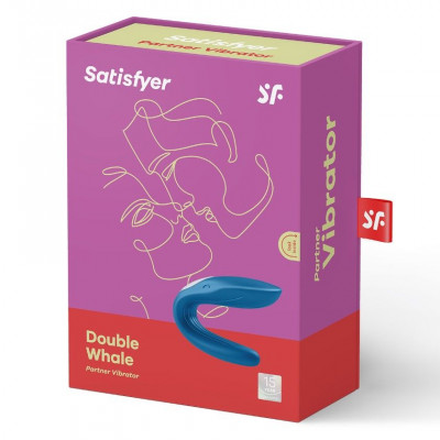 Вибратор для пар Satisfyer Double Whale с двумя моторчиками Вибратор для пар Satisfyer Double Whale с двумя моторчиками