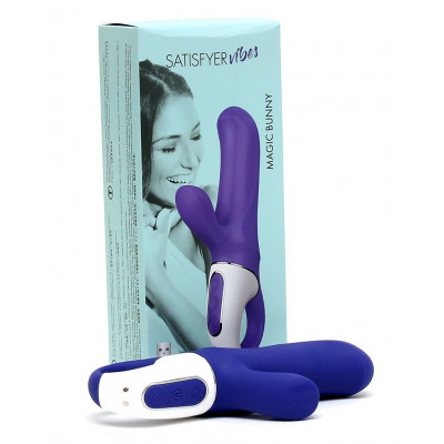 Мощный вибратор-кролик Satisfyer Vibes Magic Bunny, два мотора, литой силикон Мощный вибратор-кролик Satisfyer Vibes Magic Bunny, два мотора, литой силикон