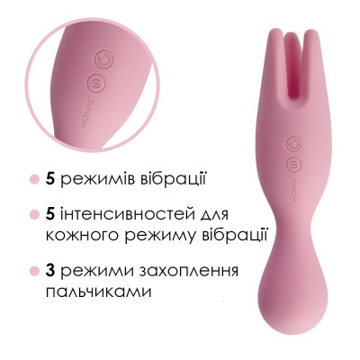 Подвійний вібратор для чутливих зон Svakom Nymph Pale Pink Подвійний вібратор для чутливих зон Svakom Nymph Pale Pink