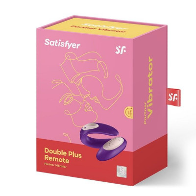 Вибратор для пар Satisfyer Double Plus Remote с пультом ДУ и двумя моторчиками Вибратор для пар Satisfyer Double Plus Remote с пультом ДУ и двумя моторчиками
