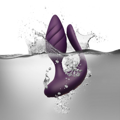 Анально-вагинальный вибратор для пар Rocks Off Cocktail Purple, пульт ДУ Анально-вагинальный вибратор для пар Rocks Off Cocktail Purple, пульт ДУ