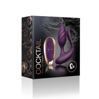 Анально-вагинальный вибратор для пар Rocks Off Cocktail Purple, пульт ДУ Анально-вагинальный вибратор для пар Rocks Off Cocktail Purple, пульт ДУ