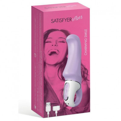 Мощный вибратор Satisfyer Vibes Charming Smile с гибким стволом, литой силикон Мощный вибратор Satisfyer Vibes Charming Smile с гибким стволом, литой силикон