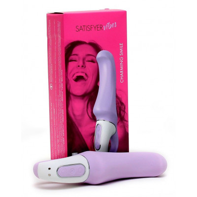 Мощный вибратор Satisfyer Vibes Charming Smile с гибким стволом, литой силикон Мощный вибратор Satisfyer Vibes Charming Smile с гибким стволом, литой силикон