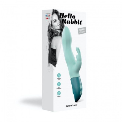 Вібратор-кролик Love To Love Hello Rabbit Menthe з гнучким стовбуром і стимуляцією точки G, 2 мотори Вібратор-кролик Love To Love Hello Rabbit Menthe з гнучким стовбуром і стимуляцією точки G, 2 мотори