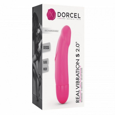 Вібратор Dorcel Real Vibration S Magenta 2.0, діаметр 3,7см, перезаряджається, для точки G, водостій Вібратор Dorcel Real Vibration S Magenta 2.0, діаметр 3,7см, перезаряджається, для точки G, водостій