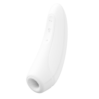 Вакуумный клиторальный стимулятор Satisfyer Curvy 1+ White с управлением через интернет Вакуумный клиторальный стимулятор Satisfyer Curvy 1+ White с управлением через интернет