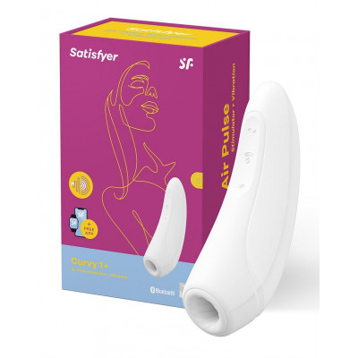Вакуумный клиторальный стимулятор Satisfyer Curvy 1+ White с управлением через интернет Вакуумный клиторальный стимулятор Satisfyer Curvy 1+ White с управлением через интернет