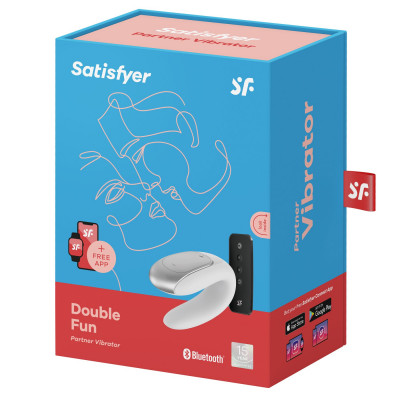 Смарт-вібратор для пар Satisfyer Double Fun (White) з пультом д/к Смарт-вібратор для пар Satisfyer Double Fun (White) з пультом д/к