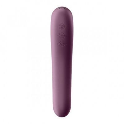 Вакуумний стимулятор з вібрацією Satisfyer Dual Kiss Wine Red Вакуумний стимулятор з вібрацією Satisfyer Dual Kiss Wine Red