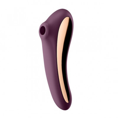 Вакуумний стимулятор з вібрацією Satisfyer Dual Kiss Wine Red