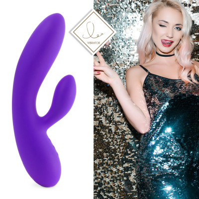 Гнучкий вібратор кролик з двома моторами FeelzToys Lea Rabbit Vibrator Medium Purple Гнучкий вібратор кролик з двома моторами FeelzToys Lea Rabbit Vibrator Medium Purple