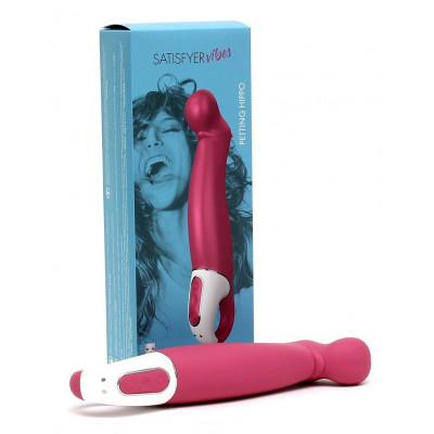 Мощный вибратор Satisfyer Vibes Petting Hippo с гибким стволом, литой силикон, 12 режимов работы Мощный вибратор Satisfyer Vibes Petting Hippo с гибким стволом, литой силикон, 12 режимов работы
