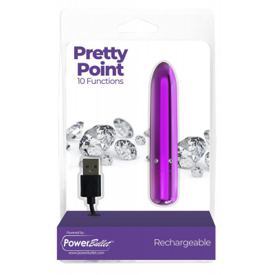 Віброкуля PowerBullet - Pretty Point Rechargeable Bullet Purple Віброкуля PowerBullet - Pretty Point Rechargeable Bullet Purple