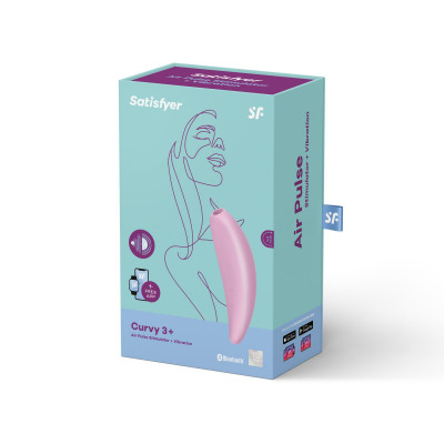 Мощный вакуумный клиторальный стимулятор Satisfyer Curvy 3+ с управлением через интернет Мощный вакуумный клиторальный стимулятор Satisfyer Curvy 3+ с управлением через интернет