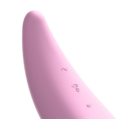 Мощный вакуумный клиторальный стимулятор Satisfyer Curvy 3+ с управлением через интернет Мощный вакуумный клиторальный стимулятор Satisfyer Curvy 3+ с управлением через интернет