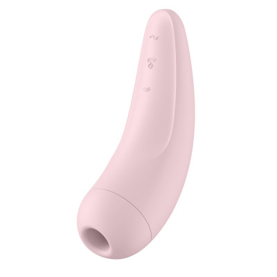 Вакуумный клиторальный стимулятор Satisfyer Curvy 2+ Pink с управлением через интернет Вакуумный клиторальный стимулятор Satisfyer Curvy 2+ Pink с управлением через интернет