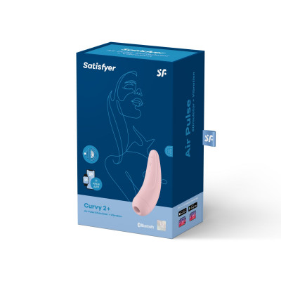 Вакуумный клиторальный стимулятор Satisfyer Curvy 2+ Pink с управлением через интернет Вакуумный клиторальный стимулятор Satisfyer Curvy 2+ Pink с управлением через интернет