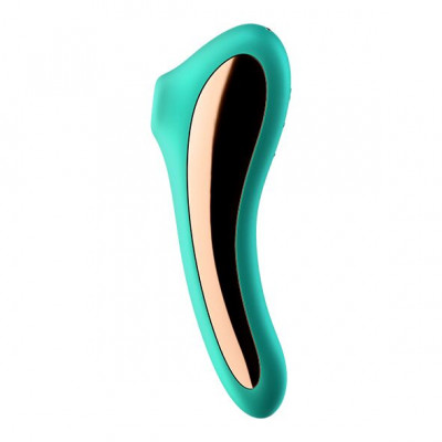 Вакуумный стимулятор с вибрацией Satisfyer Dual Kiss Green Вакуумный стимулятор с вибрацией Satisfyer Dual Kiss Green