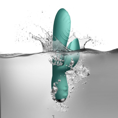 Вібратор-кролик Rocks Off Every Girl Teal, два мотори, різнокольорове LED-підсвічування, потужний Вібратор-кролик Rocks Off Every Girl Teal, два мотори, різнокольорове LED-підсвічування, потужний