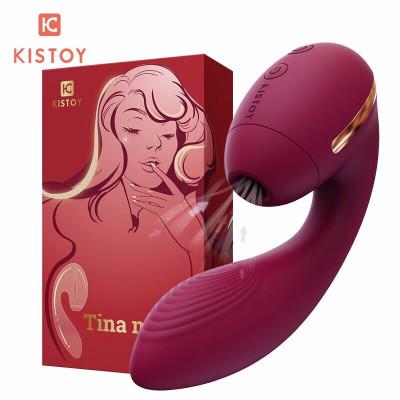 Вакуумний вібратор Kistoy Tina Mini Violet, вагінально-кліторальний Вакуумний вібратор Kistoy Tina Mini Violet, вагінально-кліторальний