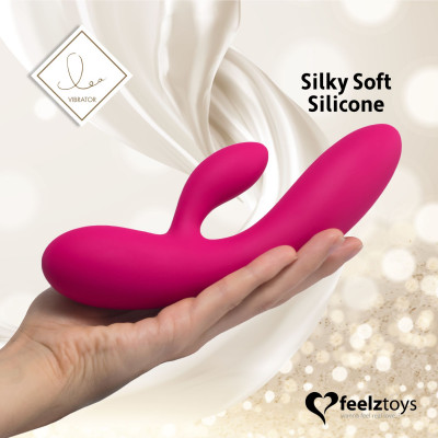 Гибкий вибратор кролик с двумя моторами FeelzToys Lea Rabbit Vibrator Rubine Red Гибкий вибратор кролик с двумя моторами FeelzToys Lea Rabbit Vibrator Rubine Red
