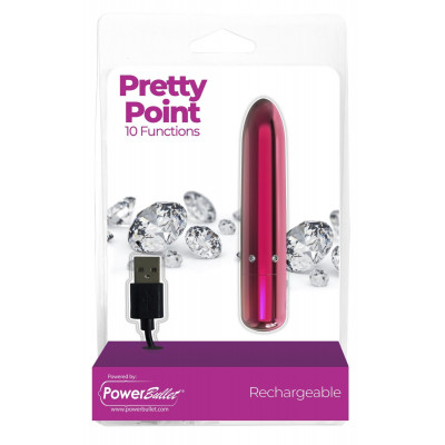 Віброкуля PowerBullet - Pretty Point Rechargeable Bullet Pink Віброкуля PowerBullet - Pretty Point Rechargeable Bullet Pink