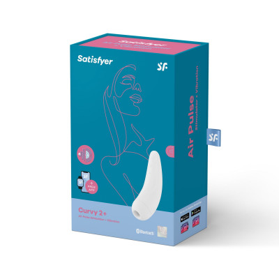 Вакуумный клиторальный стимулятор Satisfyer Curvy 2+ White с управлением через интернет Вакуумный клиторальный стимулятор Satisfyer Curvy 2+ White с управлением через интернет