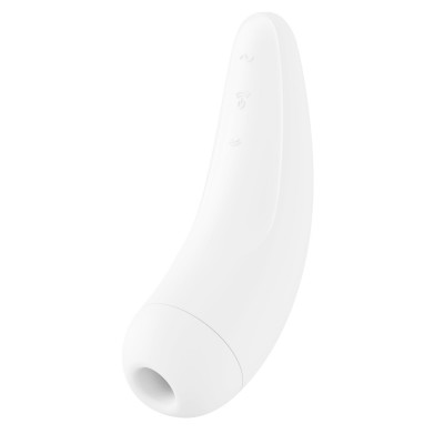 Вакуумный клиторальный стимулятор Satisfyer Curvy 2+ White с управлением через интернет Вакуумный клиторальный стимулятор Satisfyer Curvy 2+ White с управлением через интернет