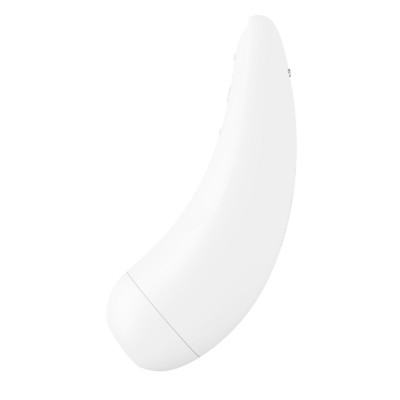 Вакуумный клиторальный стимулятор Satisfyer Curvy 2+ White с управлением через интернет Вакуумный клиторальный стимулятор Satisfyer Curvy 2+ White с управлением через интернет
