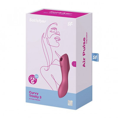 Вакуумный стимулятор с вибрацией Satisfyer Curvy Trinity 3 Red Вакуумный стимулятор с вибрацией Satisfyer Curvy Trinity 3 Red
