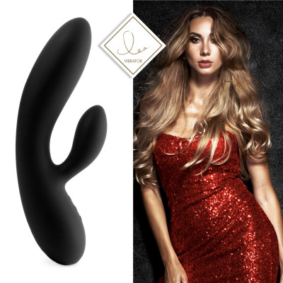 Гнучкий вібратор кролик з двома моторами FeelzToys Lea Rabbit Vibrator Black Гнучкий вібратор кролик з двома моторами FeelzToys Lea Rabbit Vibrator Black