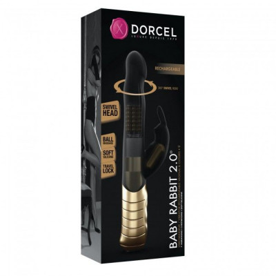 Вібратор-кролик Dorcel Baby Rabbit Gold 2.0 з перловим масажем і голівкою, що обертається Вібратор-кролик Dorcel Baby Rabbit Gold 2.0 з перловим масажем і голівкою, що обертається