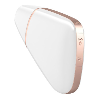 Вакуумный клиторальный стимулятор Satisfyer Love Triangle White с управлением через интернет Вакуумный клиторальный стимулятор Satisfyer Love Triangle White с управлением через интернет