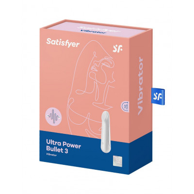 Вибропуля перезаряжаемая Ultra Power Bullet 3 White Вибропуля перезаряжаемая Ultra Power Bullet 3 White
