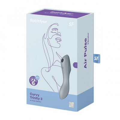 Вакуумный стимулятор с вибрацией Satisfyer Curvy Trinity 3 BlueGrey Вакуумный стимулятор с вибрацией Satisfyer Curvy Trinity 3 BlueGrey