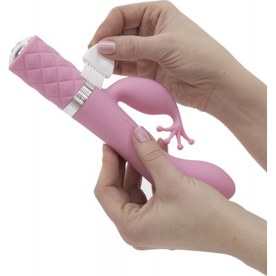 Розкішний вібратор-кролик Pillow Talk - Kinky Pink з кристалом Сваровські, потужний Розкішний вібратор-кролик Pillow Talk - Kinky Pink з кристалом Сваровські, потужний