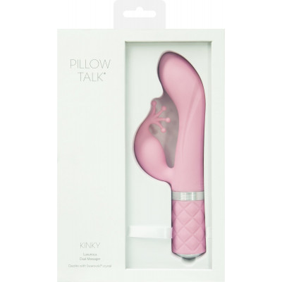 Розкішний вібратор-кролик Pillow Talk - Kinky Pink з кристалом Сваровські, потужний Розкішний вібратор-кролик Pillow Talk - Kinky Pink з кристалом Сваровські, потужний