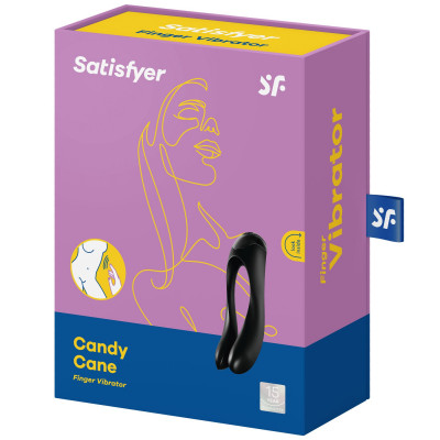 Вибратор на палец Satisfyer Candy Cane Black Вибратор на палец Satisfyer Candy Cane Black