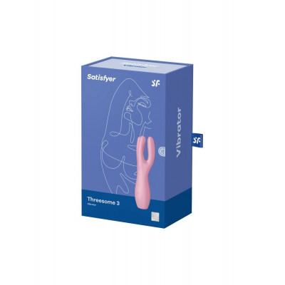 Кліторальний вібратор Satisfyer Threesome 3 Pink з трьома пальчиками Кліторальний вібратор Satisfyer Threesome 3 Pink з трьома пальчиками