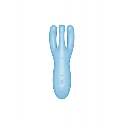 Кліторальний смарт вібратор Satisfyer Threesome 4 Blue з трьома пальчиками Кліторальний смарт вібратор Satisfyer Threesome 4 Blue з трьома пальчиками