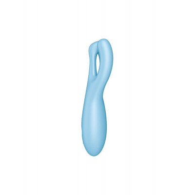 Кліторальний смарт вібратор Satisfyer Threesome 4 Blue з трьома пальчиками Кліторальний смарт вібратор Satisfyer Threesome 4 Blue з трьома пальчиками