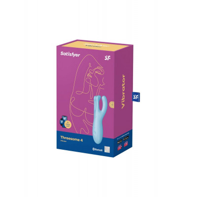 Кліторальний смарт вібратор Satisfyer Threesome 4 Blue з трьома пальчиками Кліторальний смарт вібратор Satisfyer Threesome 4 Blue з трьома пальчиками