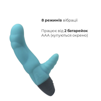 Вібратор рельєфний Adrien Lastic Cyclone Blue зі стимуляцією точки G, два мотори Вібратор рельєфний Adrien Lastic Cyclone Blue зі стимуляцією точки G, два мотори