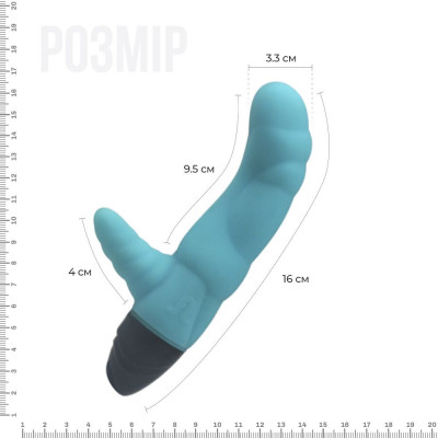 Вібратор рельєфний Adrien Lastic Cyclone Blue зі стимуляцією точки G, два мотори Вібратор рельєфний Adrien Lastic Cyclone Blue зі стимуляцією точки G, два мотори