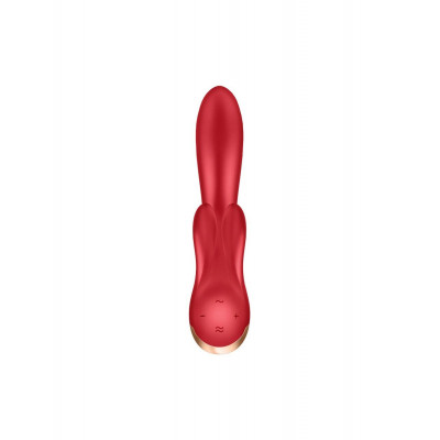 Смарт вібратор кролик із подвійним відростком Satisfyer Double Flex Red Смарт вібратор кролик із подвійним відростком Satisfyer Double Flex Red