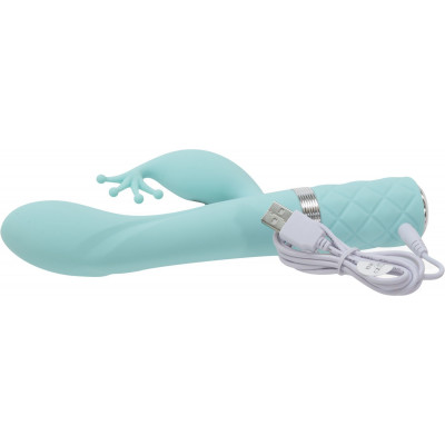 Розкішний вібратор-кролик Pillow Talk - Kinky Teal з кристалом Сваровські, потужний Розкішний вібратор-кролик Pillow Talk - Kinky Teal з кристалом Сваровські, потужний